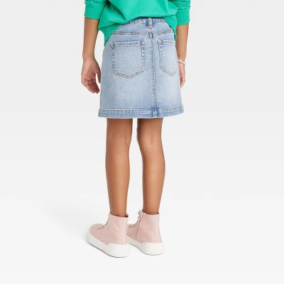 Girls' Button-Front Jeans Skirt - Cat & Jack™ 3 Girls' Button-Front Jeans Skirt - Cat & Jack™
