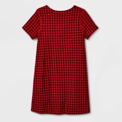 Girls' 2pk Adaptive Short Sleeve Holiday Dress - Cat & Jack™ Off-White