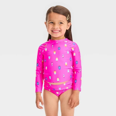 Toddler Girls' Ice Cream Cone Rash Guard Set - Cat & Jack™ Pink 5 Toddler Girls' Ice Cream Cone Rash Guard Set - Cat & Jack™ Pink - Image 3