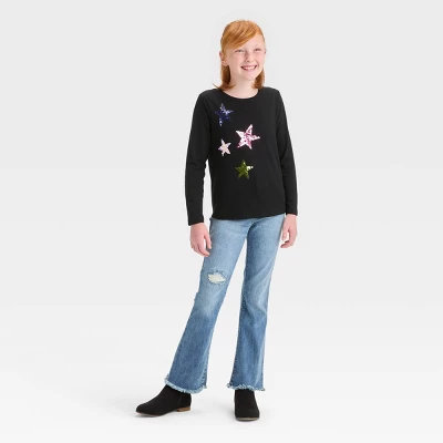 Girls' Long Sleeve Flip Sequin T-Shirt - Cat & Jack™ 5 Girls' Long Sleeve Flip Sequin T-Shirt - Cat & Jack™ - Image 3