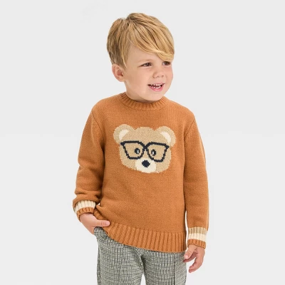 Toddler Boys' Animal Printed Sweater - Cat & Jack™ Brown 5 Toddler Boys' Animal Printed Sweater - Cat & Jack™ Brown - Image 3