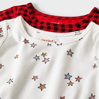 Toddler Girls' 2pk Adaptive Short Sleeve Holiday Dress - Cat & Jack™ Off-White 4 Toddler Girls' 2pk Adaptive Short Sleeve Holiday Dress - Cat & Jack™ Off-White - Image 2