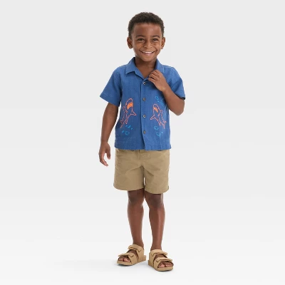 Toddler Boys' Embroidered Shark T-Shirt - Cat & Jack™ Dark Blue 5 Toddler Boys' Embroidered Shark T-Shirt - Cat & Jack™ Dark Blue - Image 3