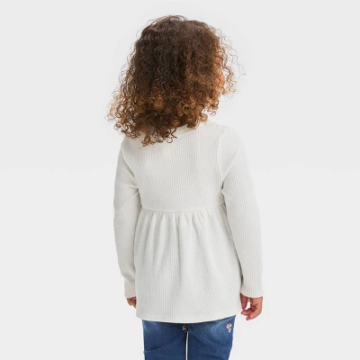 Toddler Girls' Ribbed Shirt - Cat & Jack™ Cream 4 Toddler Girls' Ribbed Shirt - Cat & Jack™ Cream - Image 2