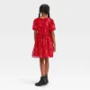 Girls' Short Puff Sleeve Sequin Dress - Cat & Jack™ Red -Kid Clothing GUEST 2ab95e07 fb13 40c4 891c 2800f9f780eb