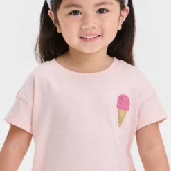 Toddler Girls' 'Ice Cream' Shirt - Cat & Jack™ Peach Orange