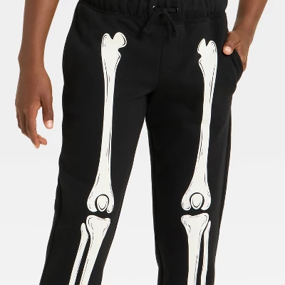Boys' Pull-On "Glow In The Dark" Halloween Skeleton Sweatpants - Cat & Jack™ Black 3 Boys' Pull-On "Glow In The Dark" Halloween Skeleton Sweatpants - Cat & Jack™ Black
