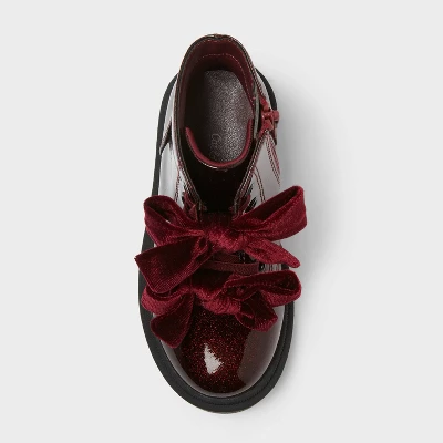 Toddler Estes Shimmer Combat Boots - Cat & Jack™ Burgundy 4 Toddler Estes Shimmer Combat Boots - Cat & Jack™ Burgundy - Image 2