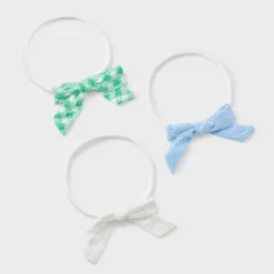 Girls' 'Hearts/Eyelet/Gingham' Bows Headwrap - Cat & Jack™: Fashion Hair Styling, Recycled Polyester, All Ages