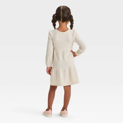 Toddler Girls' Cozy Waffle Dress - Cat & Jack™ Beige 3 Toddler Girls' Cozy Waffle Dress - Cat & Jack™ Beige