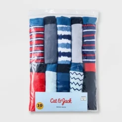Boys' 10pk Striped Boxer Briefs - Cat & Jack™ Red/Blue