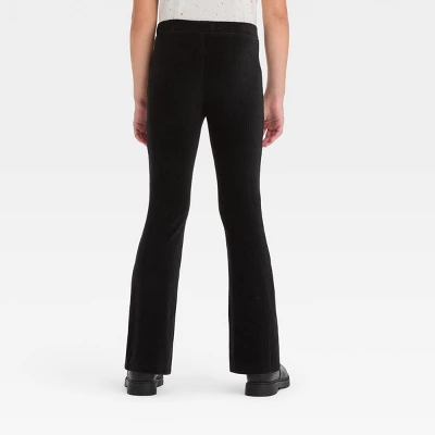 Girls' Cozy Ribbed Velour Flare Pants - Cat & Jack™ 3 Girls' Cozy Ribbed Velour Flare Pants - Cat & Jack™