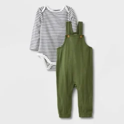 Baby 2pc Long Sleeve Bodysuit & Overalls Set - Cat & Jack™ Olive Green -Kid Clothing GUEST 2e7a56ab c5c8 4d34 8c7c a02afcb156d2
