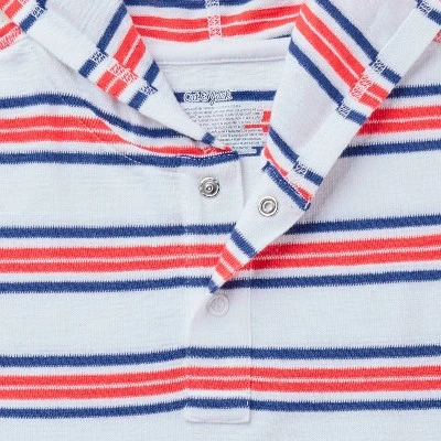 Boys' Adaptive 4th Of July Short Sleeve Stripe Short Set - Cat & Jack™ White 4 Boys' Adaptive 4th Of July Short Sleeve Stripe Short Set - Cat & Jack™ White - Image 2