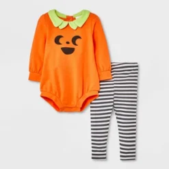 Baby Pumpkin Romper & Bottom Set - Halloween - Cat & Jack™ Orange -Kid Clothing GUEST 2f1464c6 01e1 44b5 9ef6 b254018d4fce