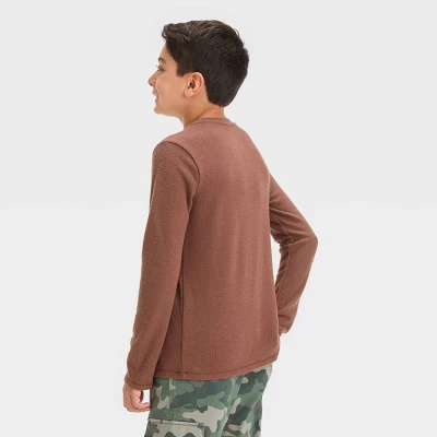 Boys' Long Sleeve Henley Shirt - Cat & Jack™ 3 Boys' Long Sleeve Henley Shirt - Cat & Jack™