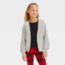 Girls' Cable Knit Short Open Layering Cardigan - Cat & Jack™ -Kid Clothing GUEST 300613f8 fa16 4b68 bca8 c7ff3fb10943