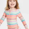 Toddler Girls' One Piece Rash Guard - Cat & Jack™ Off-White -Kid Clothing GUEST 3102e715 7c6d 4df3 af62 2b53b0c21be5