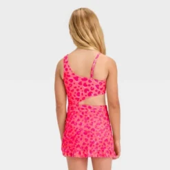 Girls' Leopard Spot Printed One Piece Swimsuit Set - Cat & Jack™ Pink -Kid Clothing GUEST 317c340f 48df 4fba a28d 972e6f2cc925