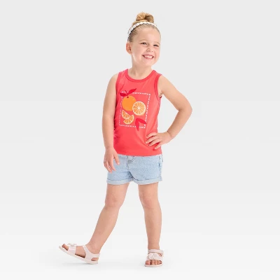 Toddler Girls' 'Oranges' Graphic Tank Top - Shirt - Cat & Jack™ Coral Orange 5 Toddler Girls' 'Oranges' Graphic Tank Top - Shirt - Cat & Jack™ Coral Orange - Image 3