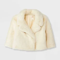 Baby Girls' Solid Faux Fur Jacket - Cat & Jack™ Off-White -Kid Clothing GUEST 3202ca53 3f4e 434f 9342 d2f4c479692d
