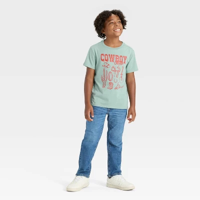 Boys' Short Sleeve 'Cowboy Getup' Graphic T-Shirt - Cat & Jack™ Green 5 Boys' Short Sleeve 'Cowboy Getup' Graphic T-Shirt - Cat & Jack™ Green - Image 3