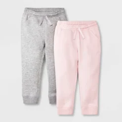 Toddler Girls' 2pk Fleece Jogger Pants - Cat & Jack™ Gray/Pink -Kid Clothing GUEST 3593cd7b 7be5 409f 88cd 7d0a773b49b3