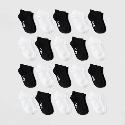 Toddler 20pk Low Cut Socks - Cat & Jack™ Black/White 5 Toddler 20pk Low Cut Socks - Cat & Jack™ Black/White - Image 3