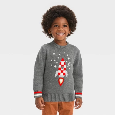 Toddler Boys' Sweater - Cat & Jack™ Heather Gray 5 Toddler Boys' Sweater - Cat & Jack™ Heather Gray - Image 3