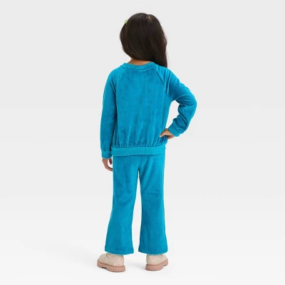 Toddler Girls' Ribbed Velour Top & Bottom Set - Cat & Jack™ 3 Toddler Girls' Ribbed Velour Top & Bottom Set - Cat & Jack™
