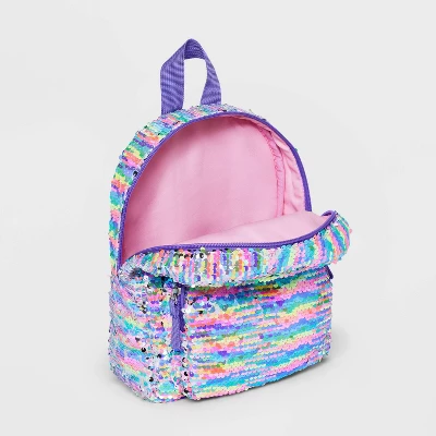 Girls' 10.5" Reverse Sequin Mini Backpack - Cat & Jack™ Purple 4 Girls' 10.5" Reverse Sequin Mini Backpack - Cat & Jack™ Purple - Image 2