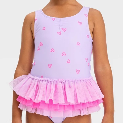 Toddler Girls' Tutu One Piece Swimsuit - Cat & Jack™ 3 Toddler Girls' Tutu One Piece Swimsuit - Cat & Jack™