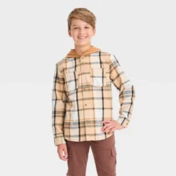 Boys' Long Sleeve Plaid Hoodie Shacket - Cat & Jack™ Beige 7 Boys' Long Sleeve Plaid Hoodie Shacket - Cat & Jack™ Beige -Kid Clothing GUEST 39cb8c1d 320e 4daa be15 85689b9b7e9c