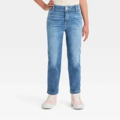 Girls' High-Rise Carpenter Ankle Straight Jeans - Cat & Jack™ Medium Wash -Kid Clothing GUEST 39ccd5c3 b3a3 471c 9c8c f6ba8339fe59