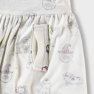 Girls' Adaptive 2pk Short Sleeve Halloween Dress - Cat & Jack™ Cream/Lavender 5 Girls' Adaptive 2pk Short Sleeve Halloween Dress - Cat & Jack™ Cream/Lavender - Image 3