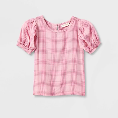 Toddler Girls' Plaid Top & Chambray Skirtall Set - Cat & Jack™ Pink 4 Toddler Girls' Plaid Top & Chambray Skirtall Set - Cat & Jack™ Pink - Image 2