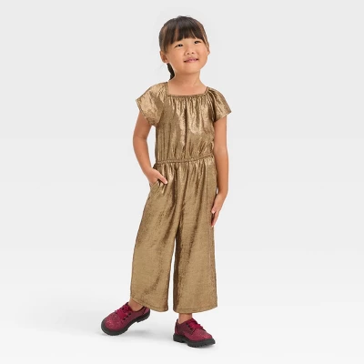 Toddler Girls' Jumpsuit - Cat & Jack™ Gold 4 Toddler Girls' Jumpsuit - Cat & Jack™ Gold - Image 2