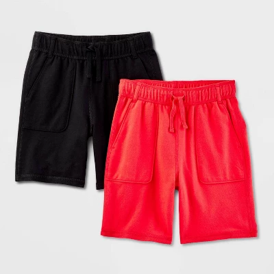 Boys' 2pk Adaptive Knit Shorts - Cat & Jack™ Black/Red 5 Boys' 2pk Adaptive Knit Shorts - Cat & Jack™ Black/Red - Image 3