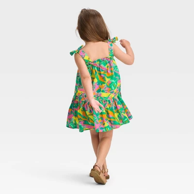 Toddler Girls' Floral Dress - Cat & Jack™ Green/Yellow/Pink 3 Toddler Girls' Floral Dress - Cat & Jack™ Green/Yellow/Pink