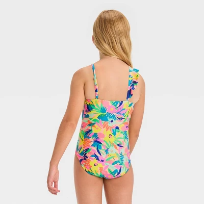 Girls' 'Shoreline Bloom' Floral Printed One Piece Swimsuit - Cat & Jack™ 4 Girls' 'Shoreline Bloom' Floral Printed One Piece Swimsuit - Cat & Jack™ - Image 2