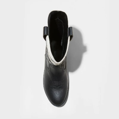 Girls' Bri Western Boots - Cat & Jack™ Black 4 Girls' Bri Western Boots - Cat & Jack™ Black - Image 2