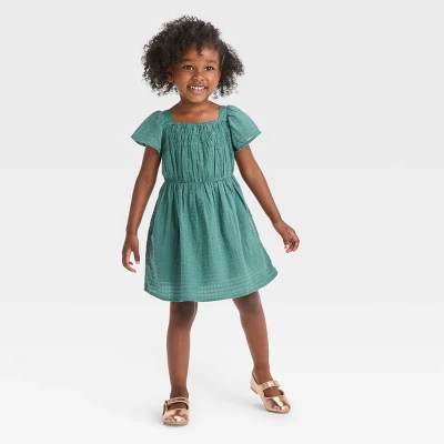 Toddler Girls' Dobby Dress - Cat & Jack™ Green 4 Toddler Girls' Dobby Dress - Cat & Jack™ Green - Image 2