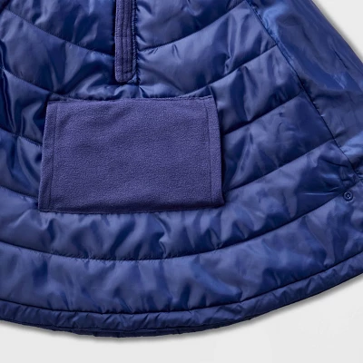 Girls' Adaptive Quilted Cape Jacket - Cat & Jack™ Navy Blue 4 Girls' Adaptive Quilted Cape Jacket - Cat & Jack™ Navy Blue - Image 2