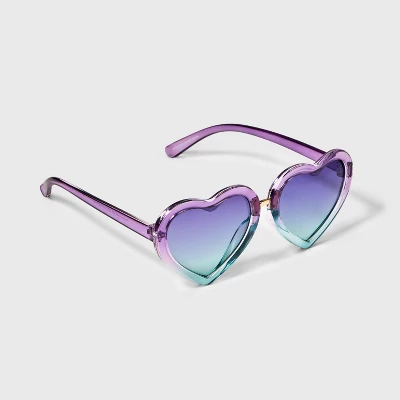 Girls' Heart Sunglasses - Cat & Jack™ Purple/Blue: Maximum UV Protection, Recycled Plastic Frame, Ages 3-9 3 Girls' Heart Sunglasses - Cat & Jack™ Purple/Blue: Maximum UV Protection, Recycled Plastic Frame, Ages 3-9