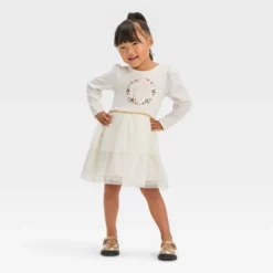 Toddler Girls' Deer Tulle Dress - Cat & Jack™ Cream -Kid Clothing GUEST 3ef8ae5c 479d 4baf ab94 c7bdf5803df3