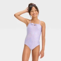 Girls' Mermaid Printed One Piece Swimsuit - Cat & Jack™ Lavender -Kid Clothing GUEST 3f646457 8fed 47f7 b181 189fed349970