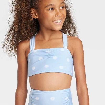Girls' Polka Dots One Piece Swimwear Set - Cat & Jack™ Light Blue 3 Girls' Polka Dots One Piece Swimwear Set - Cat & Jack™ Light Blue