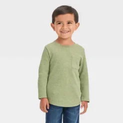 Toddler Boys' 2pk Long Sleeve T-Shirt - Cat & Jack™ Charcoal Gray/Olive Green