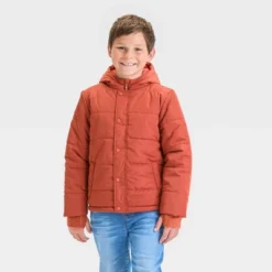 Boys' Solid Puffer Jacket - Cat & Jack™ -Kid Clothing GUEST 417f233f 2def 42ca 859a 75a3dab3084f