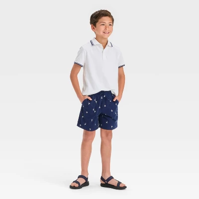 Boys' 'Above The Knee' Printed Pull-On Shorts - Cat & Jack™ Navy Blue 4 Boys' 'Above The Knee' Printed Pull-On Shorts - Cat & Jack™ Navy Blue - Image 2